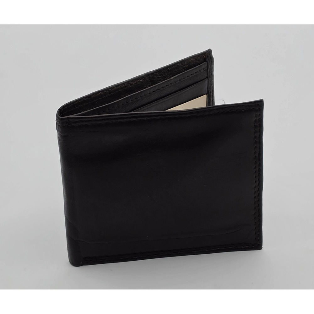 Swank Bifold Wallet Mens OS‎ Black Like New Genuine Leather Card Slots Vintage